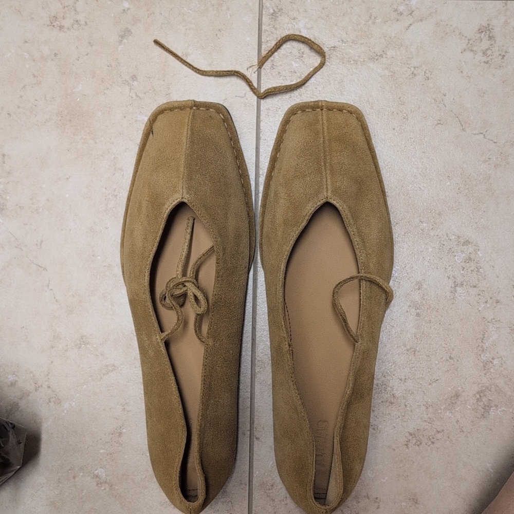 ALOHAS Tan Suede Flats